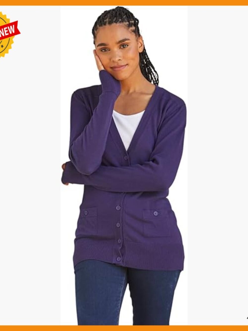 Organic Cotton Boyfriend Cardigan, 28-inch Length, Machine Washable